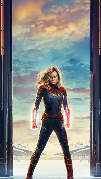 Brie Larson, Captain Marvel Avenger HD phone wallpaper