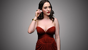 Kat Dennings, Actress, Brunette, Red Dress HD wallpaper