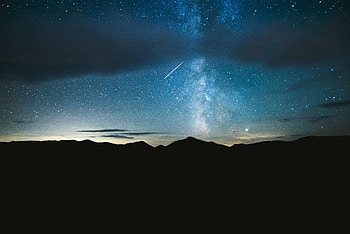 Nature, Mountains, Stars, Night, Nebula HD wallpaper