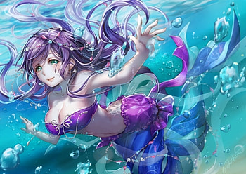 Toujou Nozomi, blue, girl, summer, purple, anime, lma, water, manga, vara HD wallpaper