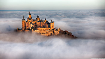 Hohenzollern Castle, Foggy atmosphere, Germany's beauty, background HD wallpaper