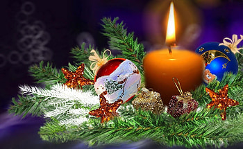 Holidays, Decorations, Branch, Needles, Candle HD wallpaper