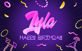 Happy Birtay Lyla, , Purple Party Background, Lyla, creative art, Happy Lyla birtay, Lyla name, Lyla Birtay, Birtay Party Background HD wallpaper