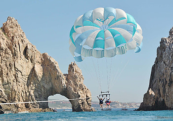 Parasailing in Cabo San Lucas, Los Cabos adventure, Exciting water activity HD wallpaper