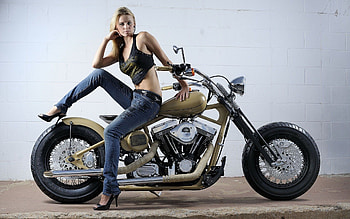 Harley-Davidson S&S Cycle, Girls and Motorcycles HD wallpaper