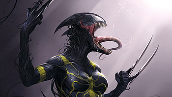Lady Venom, venom, artwork, superheroes, digital-art HD wallpaper