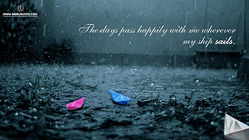 Rain, leaf, quotes, water HD wallpaper