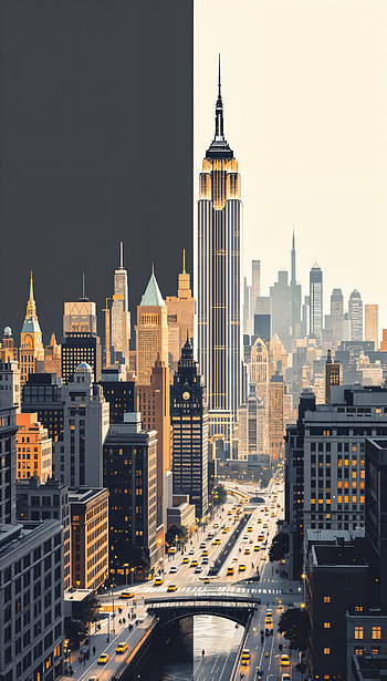 **Manhattan Dreams: A Stunning **, skyline, urban landscape HD phone wallpaper