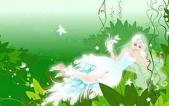 Fairy, magic, fantasy, green, woman HD wallpaper