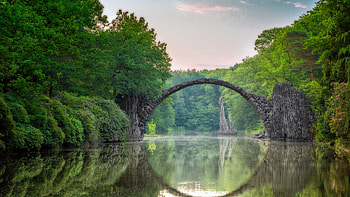 Rakotzbrücke in Kromlau, Görlitz, Saxony, Germany, man made, Devil's Bridge HD wallpaper