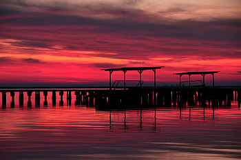 Nature, Sunset, Twilight, Pier, Wood, Wooden, Dusk, Outlines, Evening HD wallpaper