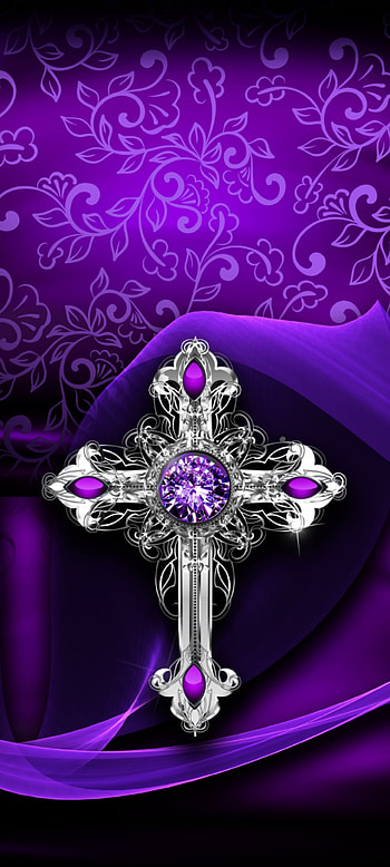 Purple Cross, electric blue, magenta, diamond, Luxury, Pastel, Premium HD phone wallpaper