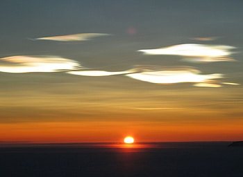 Nacreous-sunset, nacreous, sunsets, clouds, sky, nature HD wallpaper