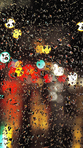 Glass (Other), Bokeh traffic lights, Rain drops, Mobile HD phone wallpaper