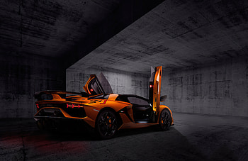 Orange Lamborghini Aventardor SVJ , lamborghini-aventador-svj, lamborghini-aventador, lamborghini, cars HD wallpaper