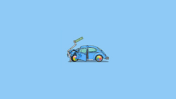 Crash Car Minimalism, minimalism, cars, artist, digital-art HD wallpaper