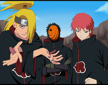 tobi, deidara, red haire one, akatsuki HD wallpaper