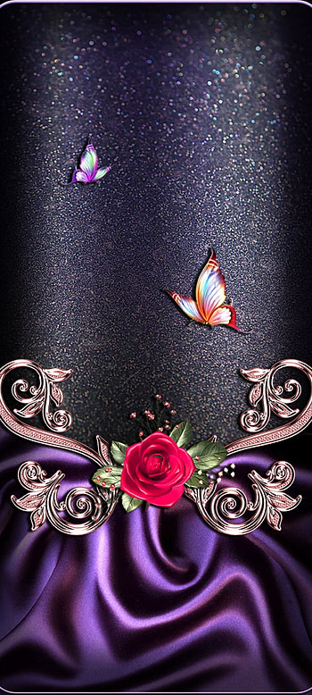 Purple luxury Rose, gold, red, beautiful, art, metal HD phone wallpaper