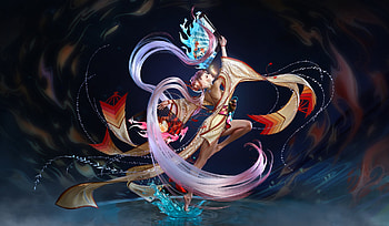 Hand fan dancer, fantasy, dancer, zero hour, hand fan, evantai, girl HD wallpaper