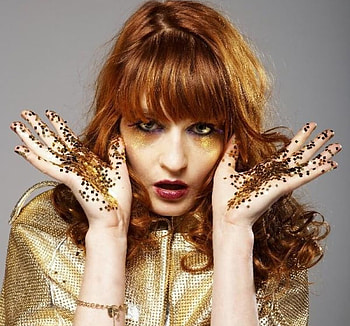 Florence and The Machine, music, glitter, singer, red hair, girl, woman HD wallpaper