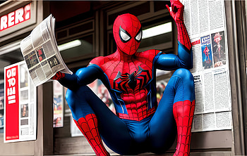 Spiderman selling Newspaper, AI Art, newspaper, Comic, spider man HD wallpaper