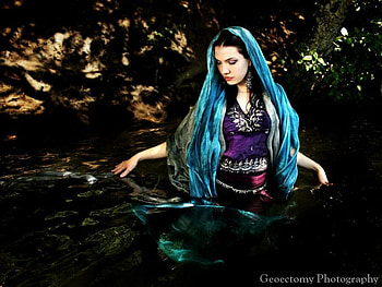 night beauty, night, blue, lady, forest, beauty, dark, female HD wallpaper