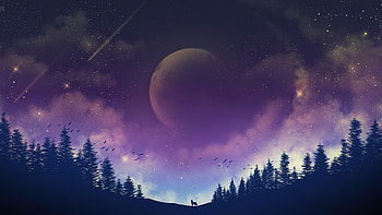 Digital Dreamscape: Stars Over Mountain Clouds, cloud, mountain, sky, digital, Stars HD wallpaper
