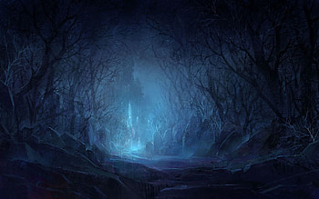 Fantasy, Stones, Lock, Shine, Light, Forest, Darkness HD wallpaper
