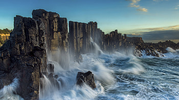 Cliff Waves, Nature, waves, Cliff, ocean HD wallpaper