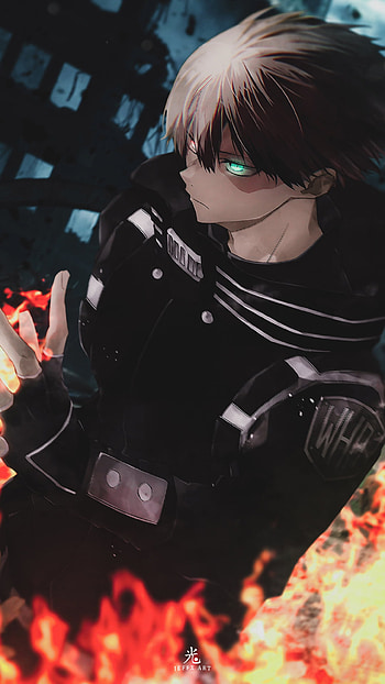 TODOROKI 火氷, bokunohero, shoto, midoriya, city, myheroacademy, fire, hero, myhero, anime HD phone wallpaper