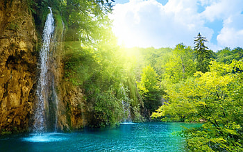 Landscape, Rivers, Trees, Mountains, Waterfalls HD wallpaper