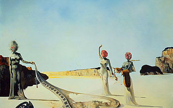 Salvador Dali, Celebs, Surrealism , Three young surrealist women HD wallpaper
