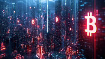 Futuristic Bitcoin Cityscape -, cyberpunk cityscape, futuristic city, bitcoin HD wallpaper