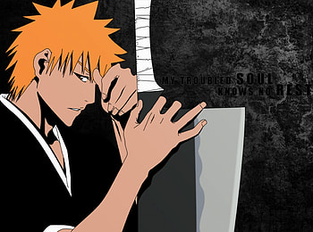 MY TROUBLED SOUL KNOWS NO REST, ichigo, sword, ichigo kurosaki, bleach, anime, kurosaki ichigo, weapon, dark background, male HD wallpaper