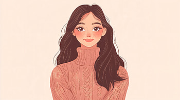 Cozy Sweater Vibes in, woman, cozy sweater, illustration, portrait, sweater HD wallpaper