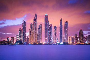 Buildings, cityscape, city, night, lights HD wallpaper
