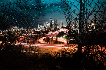 Cities, Night, City, Lights, Dark, Fence, View HD wallpaper