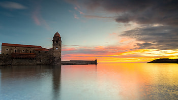 Sea Sunset, sky, Nature, Sunset, Sea HD wallpaper