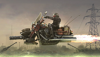 Rider Flying Bike, artist, artwork, behance, digital-art HD wallpaper