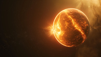 Blazing Planet — Quad Space, planet, space, fire HD wallpaper