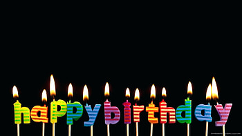Happy birtay, Multicoloured, Candles, Lit HD wallpaper