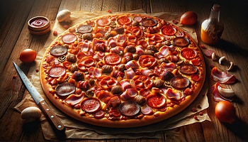 Savory Meat Lovers Pizza, pizza, meat lovers pizza, food, pepperoni, cheese HD wallpaper