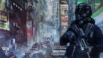 Soldier Digital Art , soldier, artist, artwork, digital-art, warrior, gun HD wallpaper