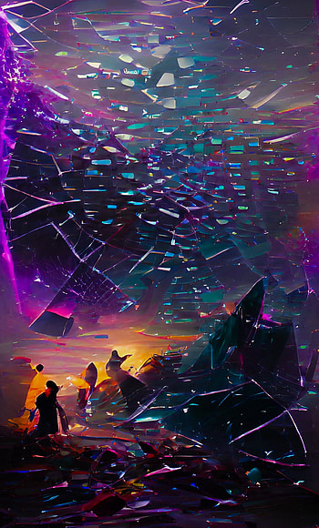 Shattered Glass, people_in_nature, sky, beautiful, pink, blue, nature, purple, galaxy, sea HD phone wallpaper