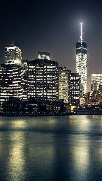 Man-made Manhattan, Urban landscape, Concrete buildings, City HD phone wallpaper