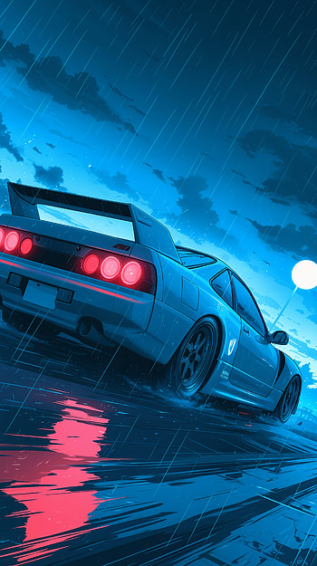 JDM Vibes: Dynamic Car for Your , vehicle, car, JDM, Digital Art, night scene HD phone wallpaper