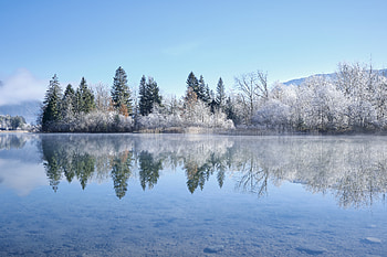 Landscape, Winter, Nature, Trees, Snow, Lake, Reflection HD wallpaper