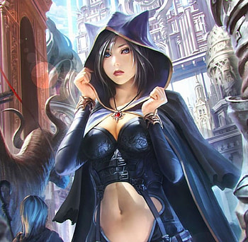 Assassin Girl, city, art, cute, girl, beautiful, beauty, woman, anime girl, lady, anime, cape, lovely, assassin, female HD wallpaper
