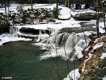 Waterfall, falls, trees, water, rock HD wallpaper