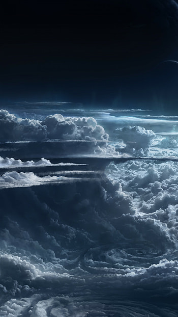Planet light, Cyclone phenomenon, Blue and white, Nature's wonder HD phone wallpaper